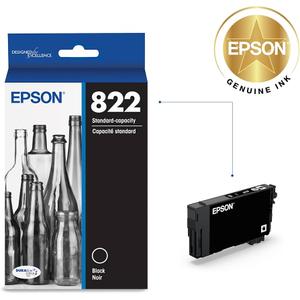EPSON 822 DURABrite Ultra Ink Standard Capacity Black Cartridge (T822120S) Works with WorkForce Pro WF3820,3823, 4820, 4830, 4833, 4834