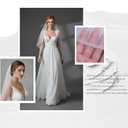 Wedding Veil for Bride 1 Tier Bridal Veil with Crystals Beaded Edge for Women and Brides (White)