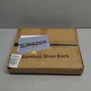 Shoe Rack, 2-Tier Bamboo Stackable Shelf Storage Organizer, Stand for Closet, Entryway and Hallway Black