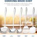 5-Piece Stainless Steel Cooking Utensils Set, Metal Kitchen Utensils, Spatula, Ladle, Slotted Spatula, Spaghetti Server, Skimmer 18/8 Stainless Steel Kitchen Tool Set, Durable & Dishwasher Safe
