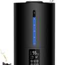 6L Humidifiers for Bedroom Large Room Home, Cool and Warm Humidifier for Plants Mist Top Fill Desk Humidifiers Essential Oil Diffuser, Quiet Humidifier with Adjustable Mist,360Nozzle-Midnight Black