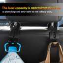Car Back Seat Headrest Hanger 2 Car Hooks for Coat, Jacket, Suit, Clothes, Purse, Handbag, Grocery Bags - Multi-Purpose Storage Holder for Automobile - Black
