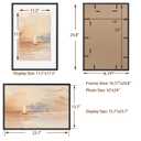 Fun Memories Black 16x24 Picture Frame, Oak Wood 16 x 24 Poster Frames Set of 2, Rustic 16 by 24 Frame for Wall, 16x24 Frame with Mat for 12x18, Tempered Real Glass