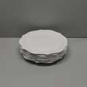 SOUJOY Set of 6 Porcelain Dinner Plate, 10.5'' White Dinner Dish, Embossed Printing Dinnerware Plate for Dinner, Restaurant, Family Party and Kitchen, Microwave, Dishwasher Safe