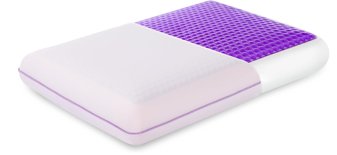 EGOHOME Cooling Gel Memory Foam Pillow, Reversible Design, Neck Support
For Side, Back & Stomach Sleepers, Removable Machine Washable Cooling Cover, All-Season Comfort, Standard Size, Purple