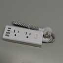 One Beat Short Extension Cord 1Ft, Flat Plug Power Strip Surge Protector - 6 Widely Outlets with 3 USB Ports (1 USB C), Wall Mount Small Power Strip for Travel, Home Office College Dorm Essentials