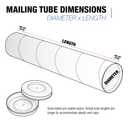 Tape Logic TLP3020W Mailing Tubes with Caps, 3" x 20", White (Pack of 24)