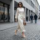 Women's Platform Heels Chunky Heeled Sandals, Ankle Strappy Round Open Toe Dressy Shoes Wedding Party High Pump Heels for Women. (9.5, Nude 093)