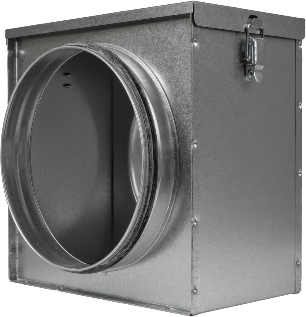 Repa Market 8" Duct Air Filter Box  Galvanized Steel Inline Dryer Filter Housing for Round Duct - EPDM Rubber Gaskets  Easily Serviceable Lint Trap  Intake Ventilation, Home Improvement
