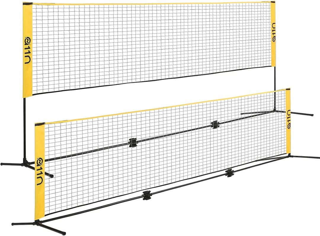 A11N SPORTS Badminton Net - Height Adjustable Volleyball Net for Junior Tennis, Soccer Tennis & Kids - Portable Driveway Pickleball Net for Indoor & Outdoor, 14ft Wide