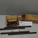 KAMANINA Single Curtain Rod 32 to 58 Inch(2.6-4.8Ft), 7/8 Inch Antique Bronze Adjustable Drapery Rod for Windows, Decorative Netted Texture End