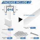 Moxweyeni 5 Pack 4×4 Inch x 3.3 Ft (16.5 Ft Total) Metal Line Set Cover Kit, White Metal Decorative Ac Pipe Line Set Cover Kit for Ductless Mini Split Accessories, Central Air Conditioner, Heat Pump