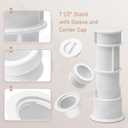 US105 Umbrella Stand with Sleeve and Center Cap, 7 1/2" Stand with Sleeve, for Umbrellas, Volleyball Poles and Tiki Torches, 1 1/2" - 1 3/4" Hole Can be Installed on Floor, Step or Deck - White