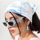 4 Pcs Bride Head Scarf, Sunglasses, Earrings,Bride Socks Accessories for Bridal Shower Bachelorette Party Wedding Day