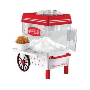 Nostalgia Coca-Cola Snow Cone Shaved Ice Machine - Coke Retro Table-Top Slushie Machine Makes 20 Icy Treats - Includes 2 Reusable Plastic Cups & Ice Scoop - White & Red