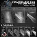 Veken Wide Rain Shower Head with Multi-Modes Handheld Water Spray,High Pressure Showerhead Combo with Arm for Bathroom Accessories,Home Decor Adjustable Dual Shower with Anti-Clog Nozzles,Matte Black (11.8 Inch(Standard))