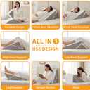 Ruqmuis Bed Wedge Pillow for Sleeping, 9&12 Inch Adjustable Wedge Pillow Set for After Surgery, Triangle Pillow for Back Pain Relief, Leg Support, Acid Reflux, Gerd, White/Grey
