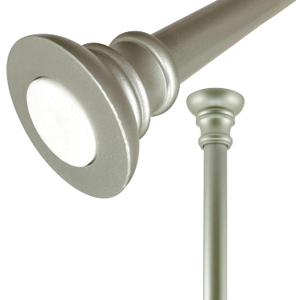 Amazing Drapery Hardware 5/8 Inch Brushed Nickel Spring Tension Rods, Set of 1 - Adjustable Length 28-48 Inches - Twist to Fit Curtain Rods for Lightweight Sheer Panels, Windows, and Small Spaces