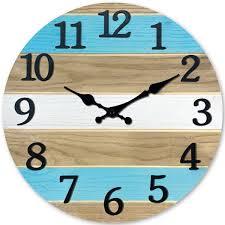 Solid Blue Wooden Wall Clock