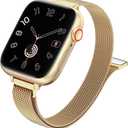 MARGE PLUS Slim Milanese Loop Compatible with Apple Watch Band for women 41mm 40mm 38mm, Stainless Steel Magnetic Mesh Strap work on iWatch Bands Series 11 10 9 8 7 6 5 4 3 & SE 3 2 1