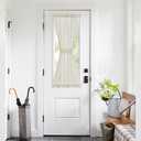 NICETOWN Linen Curtains 50 Inches Long for Bedroom Living Room Door, Light Filtering Sheer Curtains for French Front Back Door, Tie up Blind Shade, 1 Panel, 26" W x 50" L, Ivory White