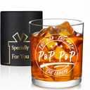 Pop Pop Gifts, Pop Pop The Man The Myth The Legend Whiskey Glass, Funny Gifts for Pop-Pop Grandpa Grandfather from Granddaughter Grandson 10 OZ Old Fashioned Glass with Gift Box