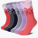 MQELONG Wool Socks for Kids Boys Girls Winter Warm Wool Hiking Thick Boot Cozy Crew Socks, 6 Pairs