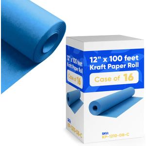 12" x 1200" (100 ft) Dark Blue Kraft Paper (Case of 16 Rolls) | 45 lbs Thickness, Made in USA Kraft Paper for School, Art Colored Paper, Gift Wrapping, Packing, Bulletin Board