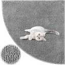 Tinideya Corner Cat Litter Mat 31"x 31" Kitty Litter Box Trapping Mat Large Waterproof Corner Rug Non Slip, Easy Clean, Machine Washable(Light Gray)