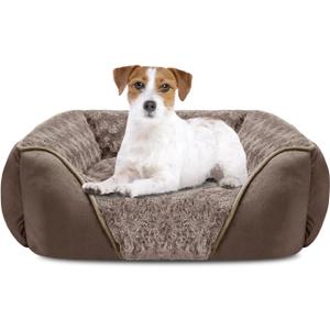 INVENHO Medium Dog Bed Rectangle Washable Orthopedic Soft Calming Sleeping Durable Pet Cuddler with Anti-Slip Bottom