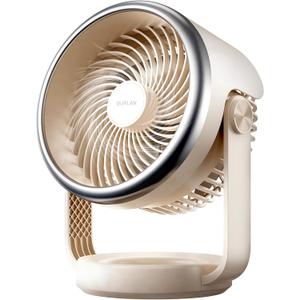 BURLAN Desk Fan, 10 inch Air Circulator Quiet Operating Fan for Bedroom, 70ft Strong Airflow, Portable Fan Battery Operated with USB (D-Grey)