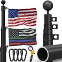 20FT Telescoping Flag Pole for Outside House, 11-Gauge Heavy Duty Aluminum Flagpole Kit with 3x5 Embroidered American Flag for Residential Commercial Outdoor Use,100MPH Wind Resistant