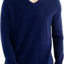 Chanyarn Men's 100% Merino Wool Sweater 2025 Fall Winter First-Line Ready to Wear V Neck Long Sleeve Seamless Knit Sweater (Large)