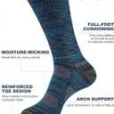 Mens Cotton Boot Crew Socks, 5 Pairs Full Cushion Socks Moisture-Wicking & Reinforced for Work Hiking Walking Outdoor (10-13, Multicolor)