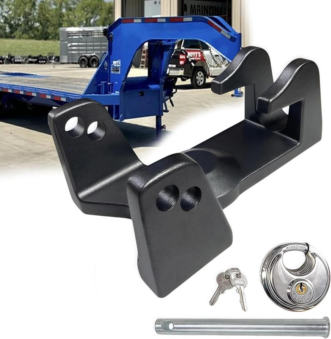 Gooseneck Trailer Lock, Heavy-Duty 2-5/16" Gooseneck Coupler Lock Fit for Model TL-50 Coupler, Heavy Trailers, Livestock Haulers and RVs Black