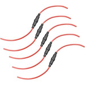 uxcell Inline Screw Type Fuse Holder 14 Gauge AWG 5Pcs for 5mm x 20mm Tube Fuse