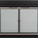 Pleasant Hearth Alsip Sunlight Nickel Glass Firescreen Door | Small