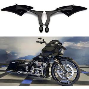 DREAMIZER 8mm/10mm Black Motorcycle Universal Blade Rear View Side Mirrors Compatible with Harley Street Bike Scooter Chopper Cruiser Sportster Dyna Softail Dirt Bike