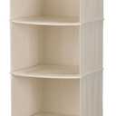 Household Essentials Cedarline 6-Shelf Hanging Closet Organizer, Heavy-Duty Cotton Canvas, Breathable, Versatile, Compact, Perfect for Rod or Wire Closets, Natural (Off-white)