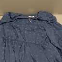 KIRUNDO Womens Dresses 2024 Spring Summer Long Sleeve Mini Dress V Neck Flowy Casual Swiss Dot Loose Babydoll Dress (Large, Grey Blue)