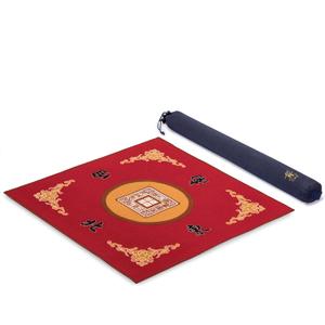 Yellow Mountain Imports Multi-Purpose Table Cover for Mahjong, Poker, Card Games, Board Games, Tile Games, and Dominoes - Vibrant Red, 31.1 Inches, Large