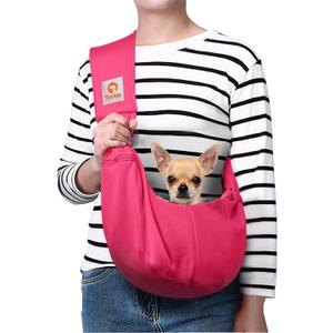 Tomkas Dog Sling Carrier for Small Dogs Puppy Carrier for Small Dogs (Rose red, for Pets Weight 2-7 lbs)