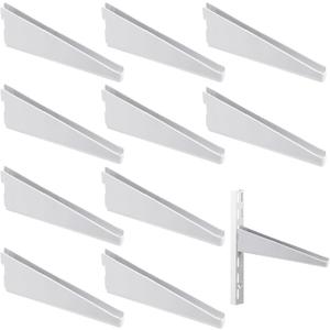 Yalikop 10 Pack Adjustable Shelf Brackets for Double Track System Closet Organization Heavy Duty Wire Shelf Brackets (White,4.7 Inches)