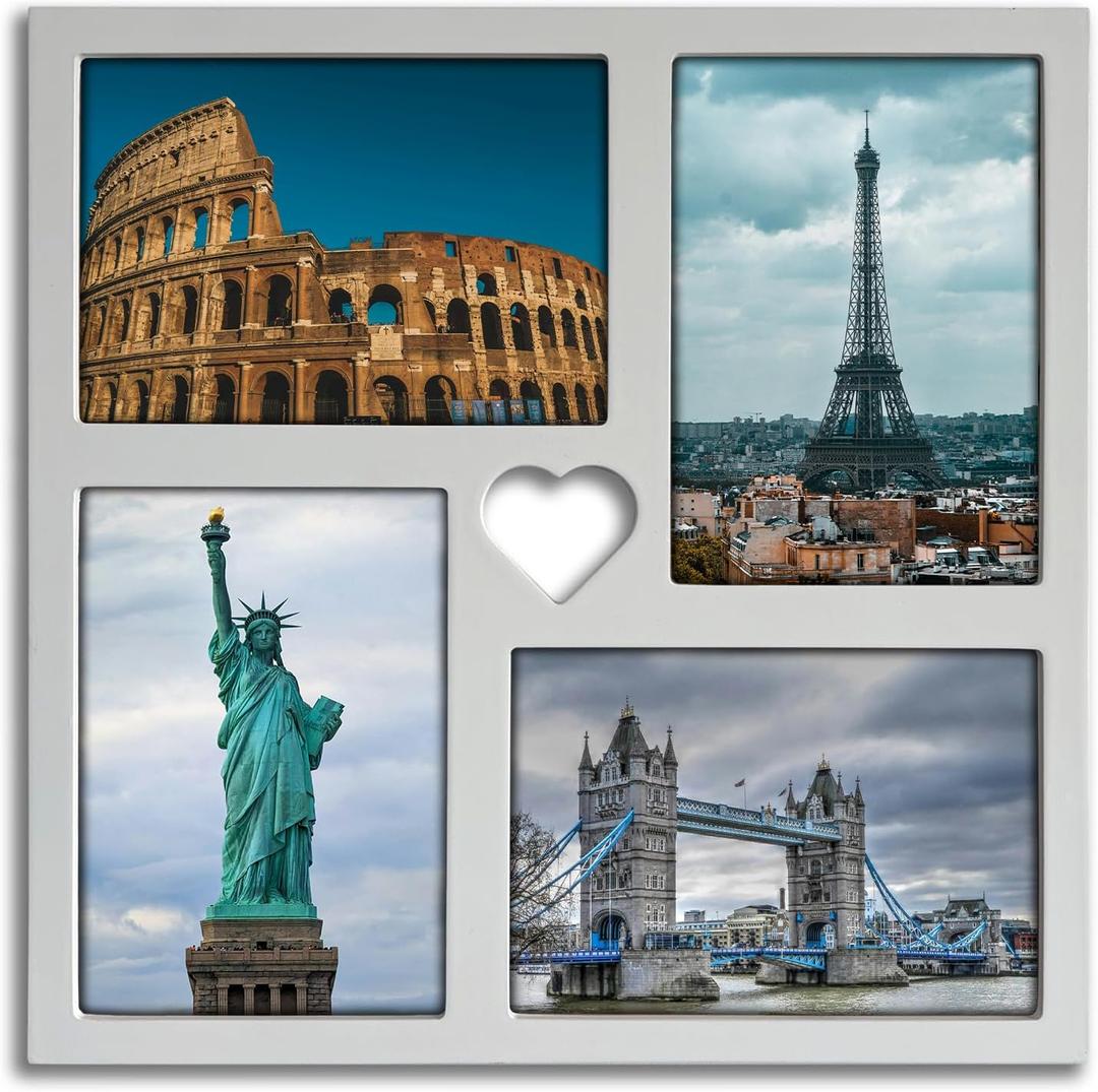 GENTLE DEER Collage Picture Frames, Photo Frame for Wall Hanging & Tablet Display (White, 8X10)