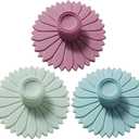 3Pcs Multicolored Sunflower Silicone Cup Covers Universal Glass Tool Lid Flexible Mug Covers Mugs Lids Anti-Dust Tool Fit Tea Pots, Hot Coffee, Drinks, Refrigerato