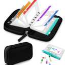 A7 Waterproof Pill Organizer with 7 PCS L Size Zippered Pill Pouches for A7 Binder, Large BPA-Free Weekly Medicine Organizer, Color-Coded Reusable Travel Pill Storage System