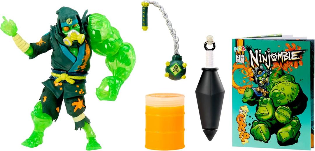 Ninjombie Action Figure - Haz Mat, Boys Action Ninja Zombie Slime Monster Action Figure, Ages 6 +