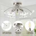 Semi Flush Mount Ceiling Light Fixture, 18" Brushed Nickel Ceiling Light, 8.25 inches x 18.75 inches