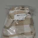 VOILYBIRD Tan and White Shower Curtain Linen Texture Buffalo Plaid Farmhouse and Boho Mix with Pompom 36" W x 72" L