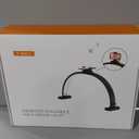 Semlos Half Moon Light for Nail Desk with 5 Phone Stands, Knob Controller, Foldable Nail Desk Lamp for Manicure & Handicraft, White